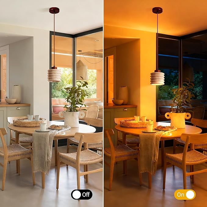 Stone Pendant Light - Nordic Wabi Sabi Lamp, Yellow Travertine Wabi Sabi Chandelier for Dining/Cafe/Restaurant, Adjustable Cord Stone Light for Indoor Use