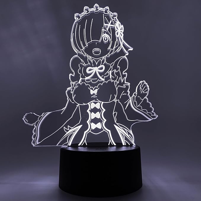 Otaku Lamps Rem - Re:Zero (Starting Life in Another World) – Anime Night Light, 16 Color RGB LED – Gift for Otaku