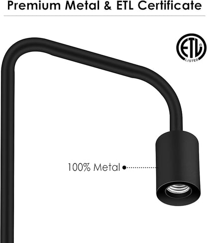 BoostArea Floor Lamp, Industrial Floor Lamp, 63 Inch Standing Lamp, E26 Socket, On/Off Footswitch, Whole Metal, ETL Listed, Modern Small Lamp for Bedroom, Living Room, Minimalist, Vintage, Mid Century