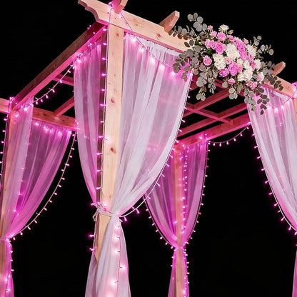 100 LED Pink Valentine Lights, 32.5ft 16Modes Valentine Room Lights, connectable Plug in Pink Christmas String Light Indoor Outdoor for Christmas Bedroom Valentines Party Galentine's Day Decoration