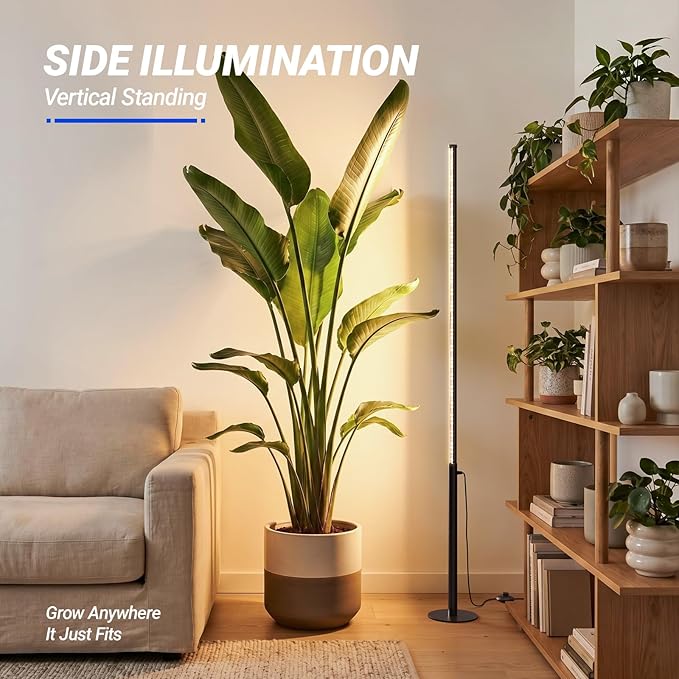 Barrina T10 Pro Standing Grow Light with Timer, 42W, 169 LEDs, Full Spectrum Vertical Grow Light for Indoor, Wide Coverage, 4FT to 5.6FT Height with Foot Switch, Ideal for Flowering and Tall Plants