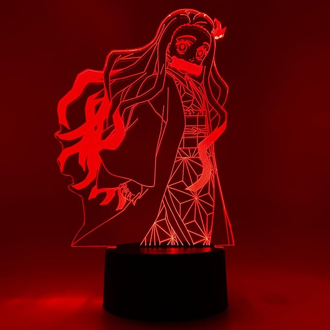 Otaku Lamps Demon Slayer - Nezuko Anime Night Light, 16 Color RGB LED – Gift for Otaku
