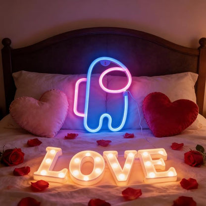 Nordstylee Astronaut Shape Neon Sign Lights Hanging Decorative Neon Lights USB or Battery Operated for Home Bedroom Bar Restaurant Christmas Birthday Party Gift Art Wall Decoration Light