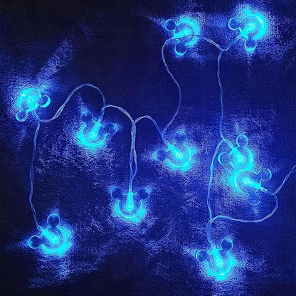 1.65m 10LEDs Decorative Cartoon Animal Mouse Night Mood Light Romantic Lamp for Home Indoor Bedroom Party Festival Décor (Blue)