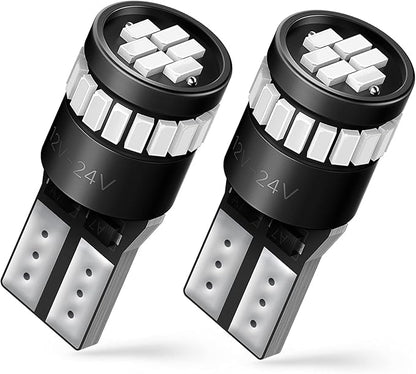 AUXITO Brilliant Red LED Light 168 175 194 2825 W5W T10 24-SMD 3014 Chipsets for Car Powersport Accessory Dome Map Door Courtesy License Plate Lights (Pack of 2)