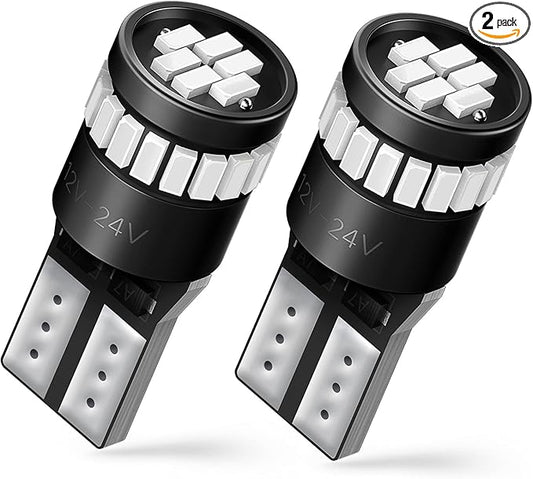 AUXITO 194 Blue LED Bulbs 168 175 2825 W5W T10 24-SMD 3014 Chipsets for Car Interior Dome Door Map Dashboard Courtesy Light License Plate Lights, Pack of 2