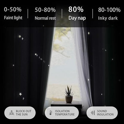 XiDi Green Grey Curtains for Girls Bedroom Decor Kids Blackout Curtains for Nursery Room Darkening Rainbow Princess Unicorn Wall Decals Little Girl Grommet Top 34x63 Inches Long 2 Panels Set