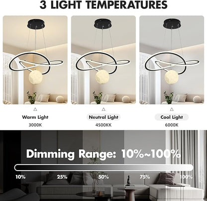 My Precious Modern LED Chandeliers, Chandelier for Living Room with Remote Control, Dimmable Pendant Lights with Mappable Lighting, High Ceiling Hanging Restaurant LED Chandelier for Dining Room