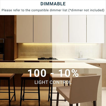 Parmida (6 Pack) LED Under Cabinet Lighting Kit, 12 Inch, 5CCT Color Selectable, 42W, Linkable Light Bar for Kitchen Counter Closet Shelf, Plug-In, On/Off Switch, Dimmable Damp Location Rated 120V ETL