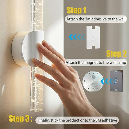 Battery Operated Wall Sconces Set of 2, Rechargeable Wall Lights with Remote Control & Dimmable, Wireless Wall Lamp Fixtures Not Hardwired for Bedroom Living Room Hallway (5400mAh, White)