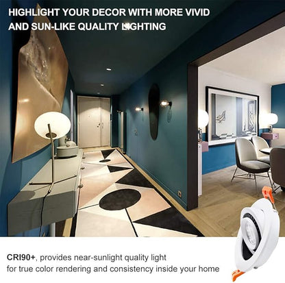 3 Inch Eyeball Gimbal LED Recessed Lighting Dimmable Downlight, 5W (40W Halogen Equivalent) Adjustable Spotlight, 4000K Natural White, CRI80, Ceiling Light with LED Driver (4 Pack)