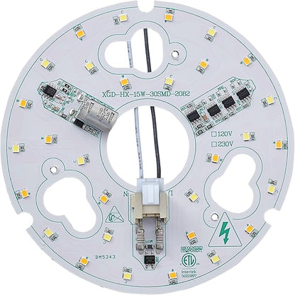 1-Pack 5.3" LED Retrofit Light Kit for Ceiling Flush 15W 120V 3000/4500/6000K LED Ceiling Fan Light Replacement Panel PCB Dimmable