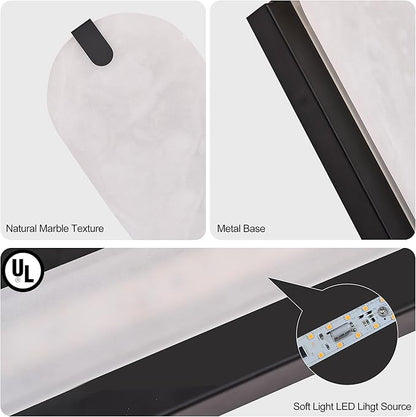 ZEROUNO 14.2 inch Alabaster Wall Sconces, Natural Marble Wall lamp Set of Two,Dimmable Alabaster Wall Light Fixtures for Stairs Bathroom Living Room Bedroom Vanity,Hallway