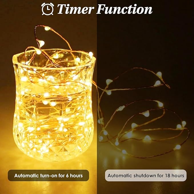 2 Pack Total 40FT 120LED Fairy Lights Battery Operated with Rmote, Waterproof Twinkle Lights with Timer Indoor Outdoor, Cuttable String Light for Bedroom, Classroom, Wedding, DIY, Christmas Decor