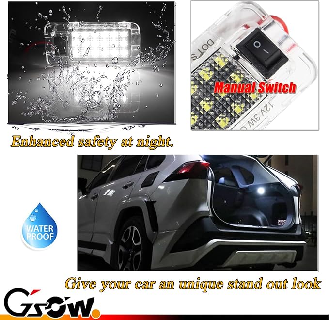 Led Luggage Compartment Light for Toyo-ta RAV4 2019 2020 2021, Cargo Lamps Decorative Atmosphere Lamp, Rav4 accessories Trunk Ceiling Lighting, 1 PC, White