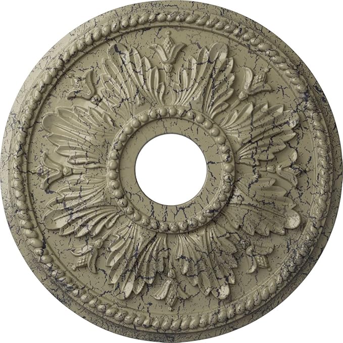 Ekena Millwork CM18ED1CSC Edinburgh Ceiling Medallion fits Canopies up to 5 1/8, Castle Stone Crackle