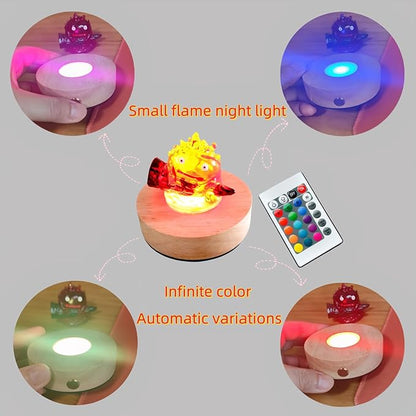 Calcifer Night Light with Remote Control - Multi-Color Adjustable LED Lamp Statue Inspired by Howl's Moving Castle