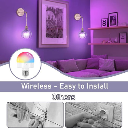 Battery Operated Wall Sconce, Wireless Wall Sconces Decor Set of 2 with RGB Color Changing Dimmable, Wall Sconces Set of Two with Remote, Vintage Wall Lamp for Bedroom Living Room etc