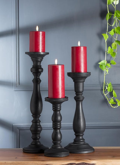 Abbott Collection Wax LED Flameless Pillar Candle - Red (3x6 H)