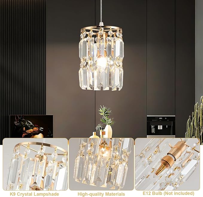 Rose Gold Pendant Lighting Modern Pendant Light, Mini Island Lights for Kitchen, Adjustable Pendant Lights for Kitchen Island Dinning Room Bedroom (2 Pack)