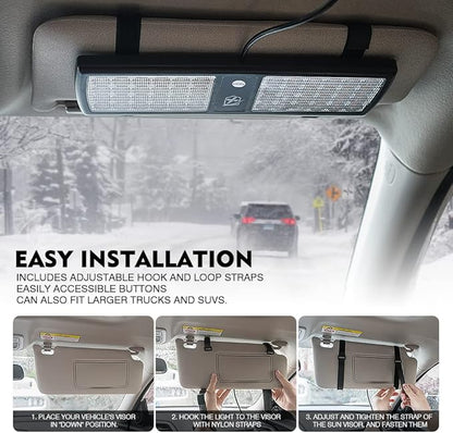 Xprite Blue 2-in-1 Visor Strobe Lights Interior Windshield Emergency Warning Lights for Police Firefighter Construction Vehicles Trucks