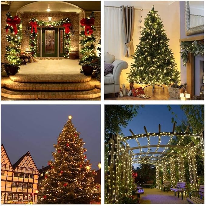 Joomer Solar String Lights, 39FT 100LED Solar Powered Outdoor Fairy Lights, Waterproof 8 Modes Twinkle String Lights for Garden Patio Yard Tree Wedding Christmas Decor (Warm White)