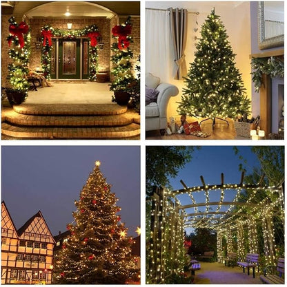 Joomer Solar String Lights, 39FT 100LED Solar Powered Outdoor Fairy Lights, Waterproof 8 Modes Twinkle String Lights for Garden Patio Yard Tree Wedding Christmas Decor (Warm White)