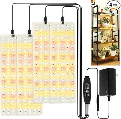 4PCS LED Grow Lights, 40w Full Spectrum Grow Light 540 LEDs Grow Lights for Indoor Plants with Timer Dimmable Thin Grow Light Panel for Under Cabinet Plant Seedlings Flowers Veg and More