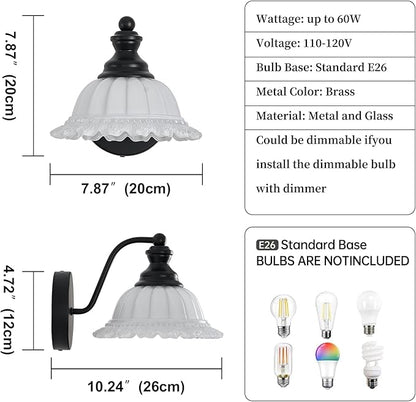 XIEDUN Vanity Light Black Wall Sconces Modern Bathroom Sconces