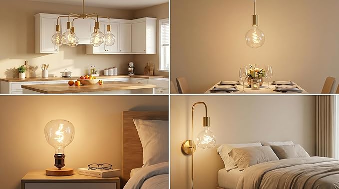 G125 Large Globe Dimmable LED Edison Bulb,2700K Soft White,Clear Glass,Vintage Oversized Alien Shape E26 Light Bulb,5watt 400LM Giant Big Edison Bulbs For Bedroom Living Room Pendant Table Lamp 1Pack