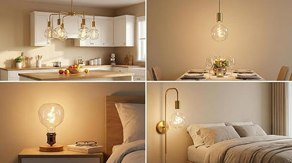 G125 Large Globe Dimmable LED Edison Bulb,2700K Soft White,Clear Glass,Vintage Oversized Alien Shape E26 Light Bulb,5watt 400LM Giant Big Edison Bulbs For Bedroom Living Room Pendant Table Lamp 1Pack