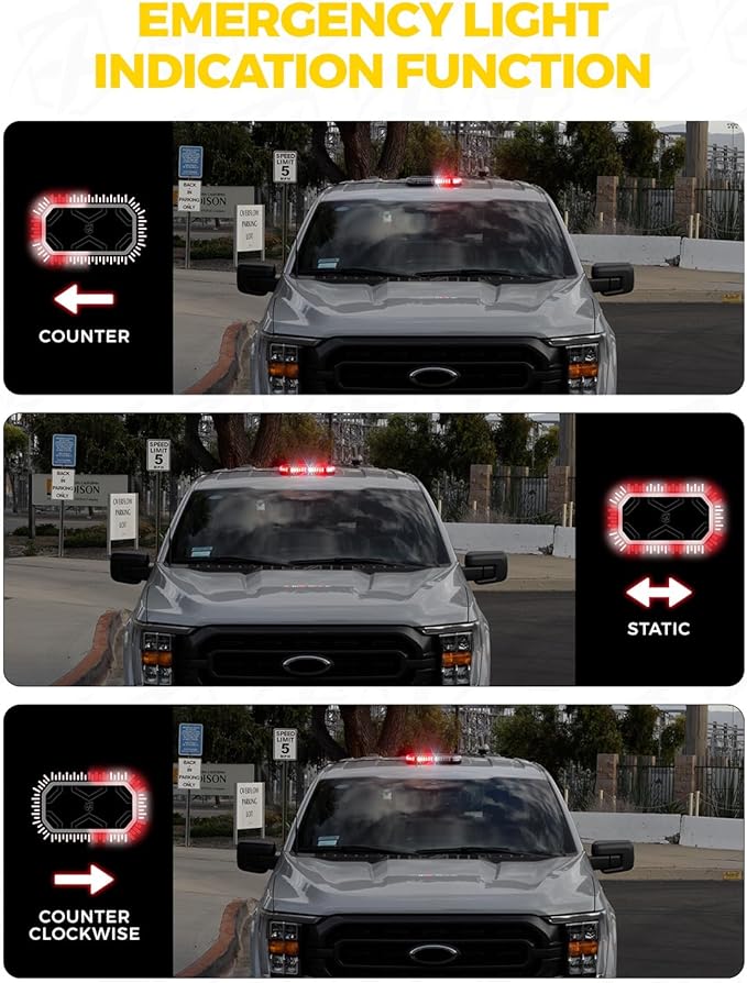 Xprite White Red Rooftop Emergency Strobe Light Bar, Beacon Safety Flashing Volunteer Firefighter Lights w/Control Panel Magnetic Base for First Responder Vehicles Fire Trucks