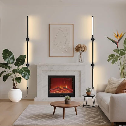 53.2 Inch Wall Lights, 360°Rotatable Wall Sconce, 3 Color Temperatures, Plug-in Dimmable Wall lamp for Bedroom, Living Room（2 Pack）