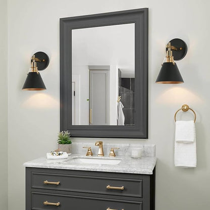 KSANA Black Wall Sconces, Modern Farmhouse Gold Wall Lights for Bedroom, Living Room, Hallway