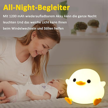 OkiyiD Duck Night Light, Cute Duck Gift for People, Dormitory Decorative Light, ABS+SIL, Touch Control, Portable Rechargeable Dimmable, Best Choice for Gift Giving (DoDo Duck)