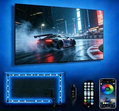 Daymeet Led Lights for TV, 16.4ft TV Led Lights Backlight Behind for 65-85 inch Led Strip Lights,RGB Color Changing Light with Remote, Music Sync Bluetooth APP Control USB Christmas Lighting