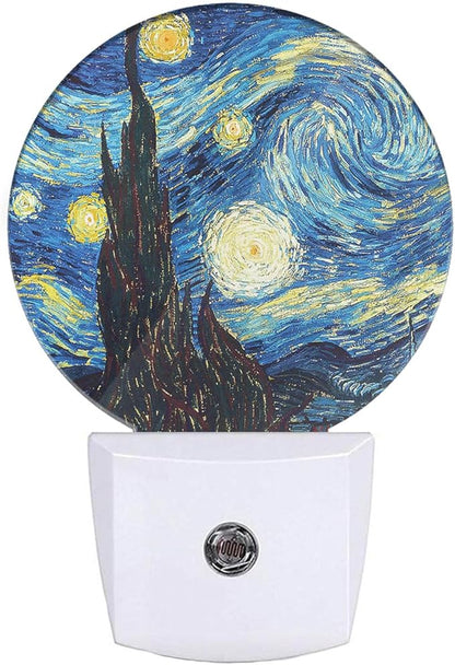 EKOBLA Van Gogh Starry Night Plug-in Night Light, Art LED Nightlight with Auto Sensor, 0.5W Sleep Friendly for All Ages