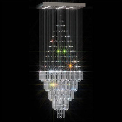 Flashing God D40''X H80'' High Ceiling Chandelier Crystal Raindrop Chandeliers Staircase Large Chandelier Villa Entrance Foyer Ceiling Light High Ceiling Pendant Light Fixture