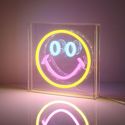 Light Up Your World! Wireless Express Neon Art Signs (5 Unique Styles) - Desktop & Wall Décor. Perfect for Bedrooms, Dorm Rooms, Office (Smile)
