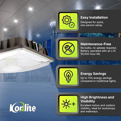 Konlite - 27W (3800LM) Residential & Commercial LED Indoor & Outdoor Lights for Shops, Garages & More, Outdoor Light Fixture, UL, Dark Bronze