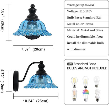 XIEDUN Vanity Light Black Wall Sconces Modern 1-Light Bathroom Sconces