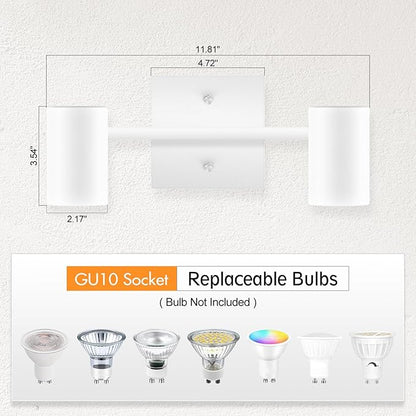 BoostArea 2-Light Track Lighting Kit, LED Track Lighting with GU10 Socket, Flexibly Rotatable Light Heads, Modern Track Lighting Fixtures Ceiling for Kitchen, Bedroom, Living Room, Bulb Not Included