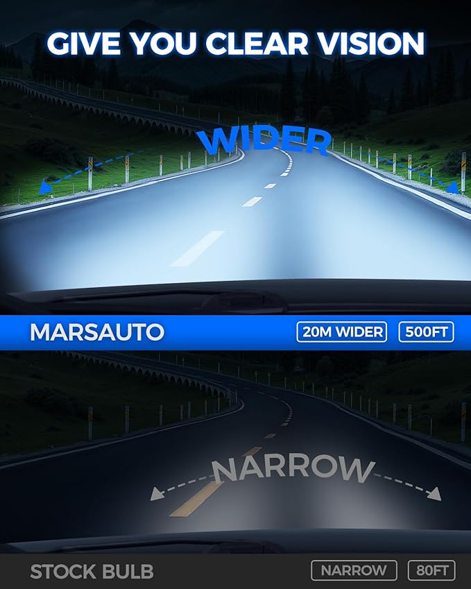 Marsauto D3S HID Bulbs, 8000K Cold White Xenon Bulb, 66340 42403 42302 for HID Replace, Plug and Play, Pack of 2