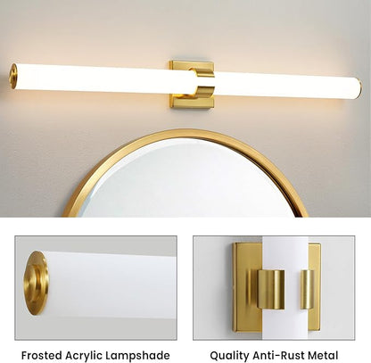 AIJIASI Bathroom Light Fixtures - 39 Inch Gold Bathroom Lights Over Mirror LED Vanity Light with Acrylic Shade, 36W Modern Vanity Lighting Fixtures for Mirror Living Room Gallery 3000K