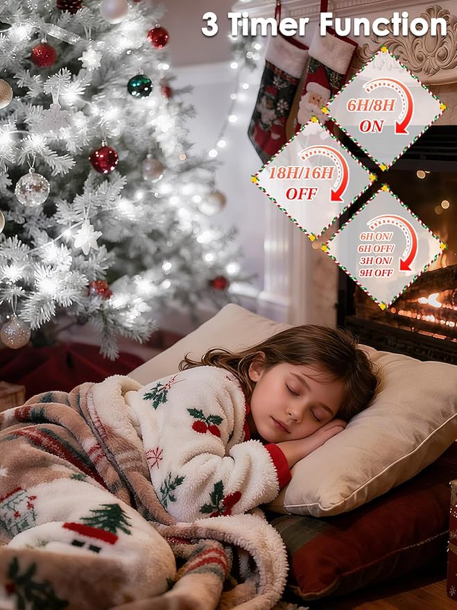 2026 New Voice Control Connectable 2PK 164FT 400LED Christmas String Lights Indoor Outdoor with Remote | Smart Twinkle Fairy String Lights 12 Modes & Timer for Xmas Tree Decor (Cold White)