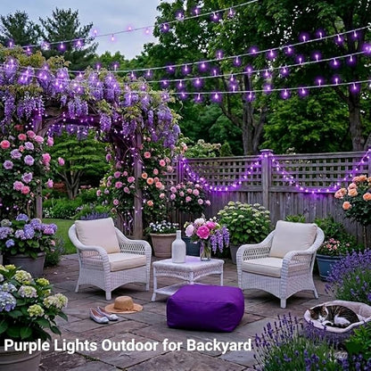 JMEXSUSS 600 LED Purple Christmas Lights Outdoor Indoor, 168ft Purple LED Christmas Tree Lights Plug in, Deep-Violet Fairy String Lights for Outside Patio Fireplace Party Xmas Decorations