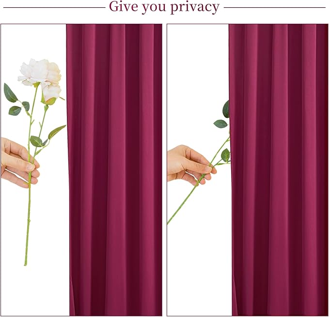 6 Panels Burgundy Backdrop Curtain for Parties Wedding Wrinkle Free Maroon Photo Curtains Backdrop Drapes Fabric Decoration for Birthday Engagement Ceremony 30ft(W) x 10ft(H)