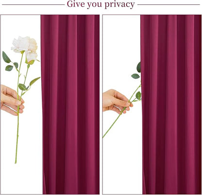 30ft x 10ft Burgundy Backdrop Curtain for Parties Wedding Maroon Wrinkle Free Backdrop Drapes Panels for Birthday Party Bridal Shower Photo Photography Polyester Fabric Background Decoration
