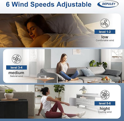 Depuley Ceiling Fan with Light and Remote: 52 Inch White 3 Blade Outdoor Fans for Patios - Dimmable Indoor Fan with Remote Control Fandelier Ceiling FansUltra Quiet DC Motor Reversible 6 Speed Timer
