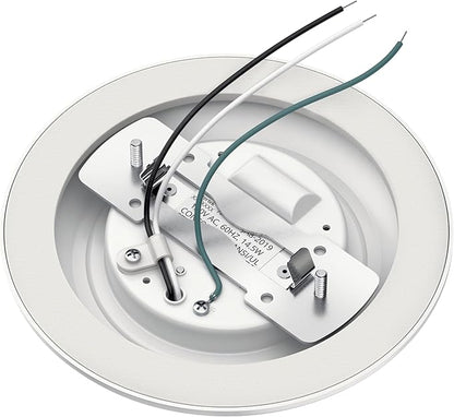 Kichler Horizon LED Downlight in White, 6.4" Flush Mount Interior Dimmable Light, 3000K, Wet Rated Integrated LED, (6.4" W x 1.3" H), 43873WHLED30, White